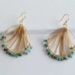 Blue Apatite Gold Vermeil Hoops